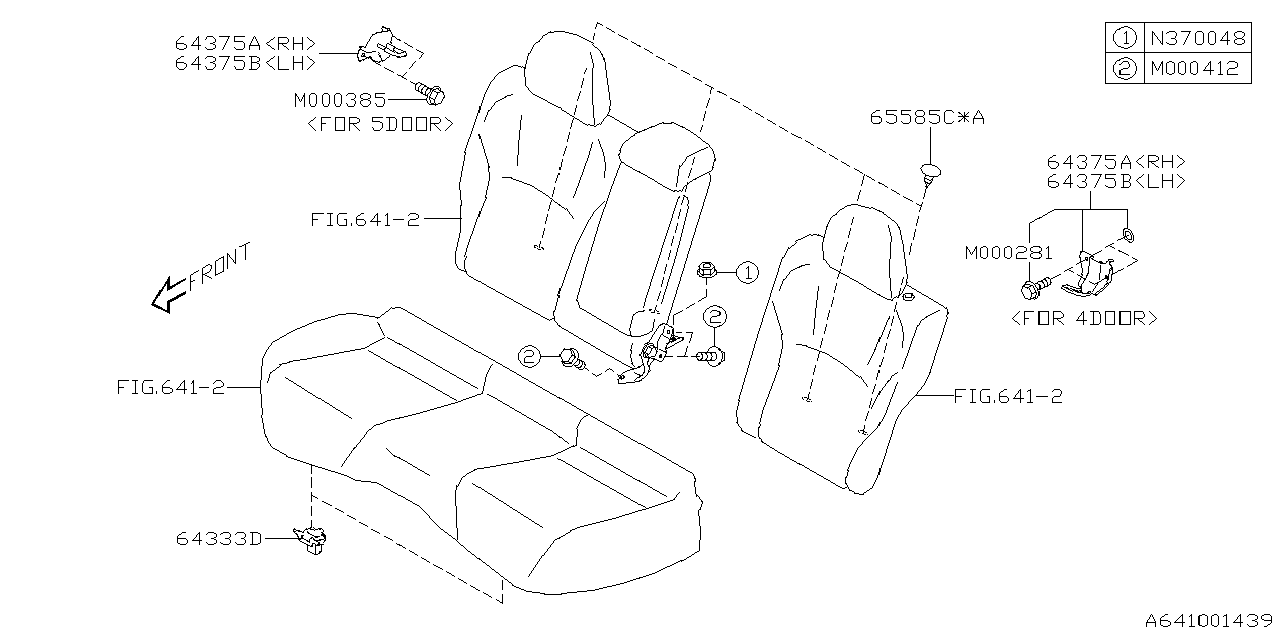 Diagram REAR SEAT for your Subaru