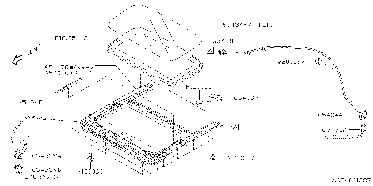 Diagram SUN ROOF for your Subaru Impreza  