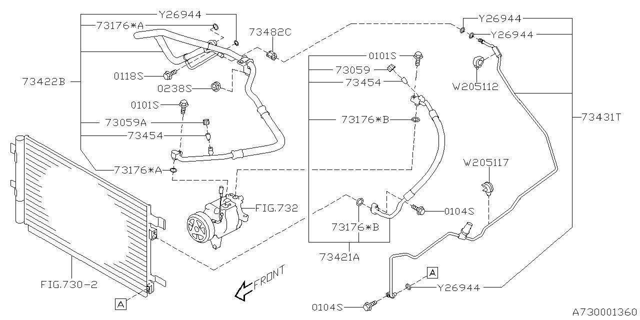 Diagram AIR CONDITIONER SYSTEM for your 2022 Subaru Impreza   