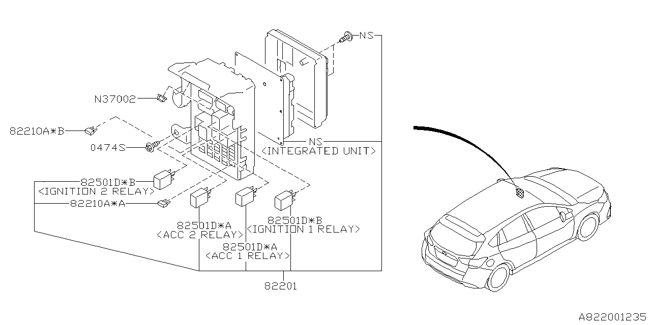 Diagram FUSE BOX for your Subaru Impreza  