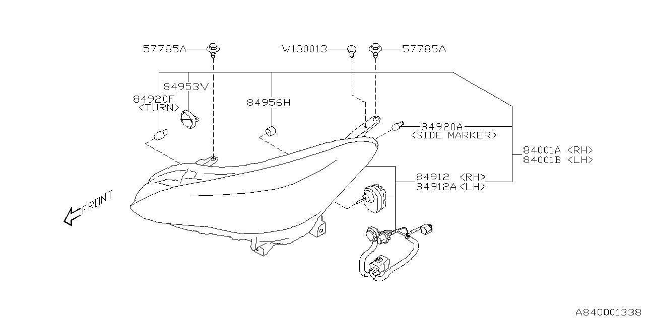 Diagram HEAD LAMP for your 2010 Subaru Legacy   