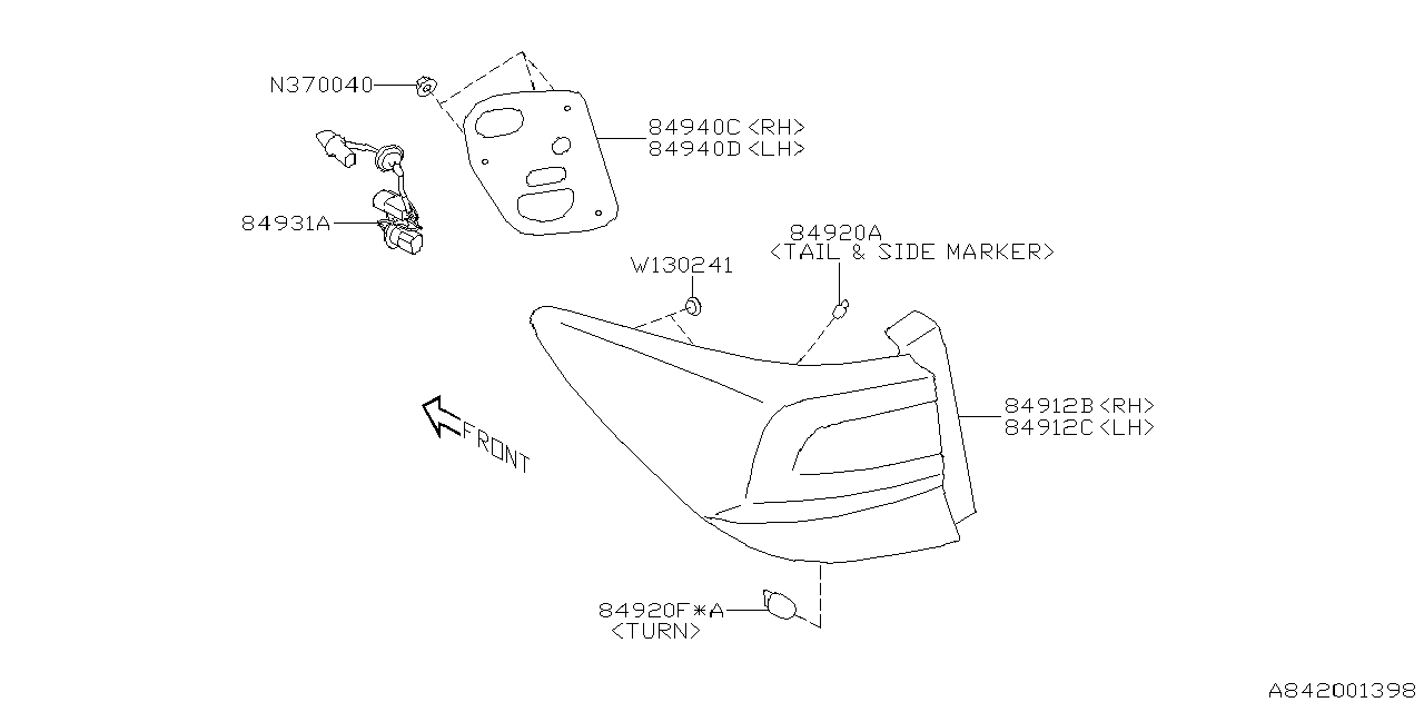 Diagram LAMP (REAR) for your Subaru Impreza  Sport Limited Wagon