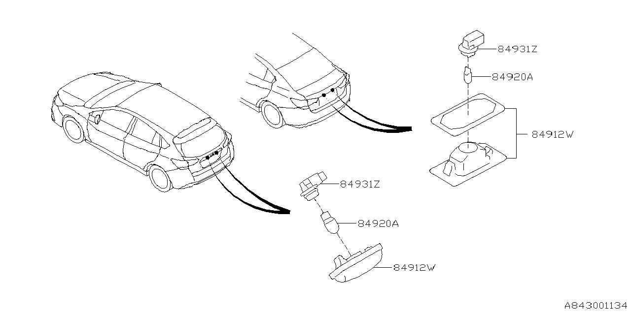 Diagram LAMP (LICENSE) for your 2017 Subaru Impreza  Sedan 