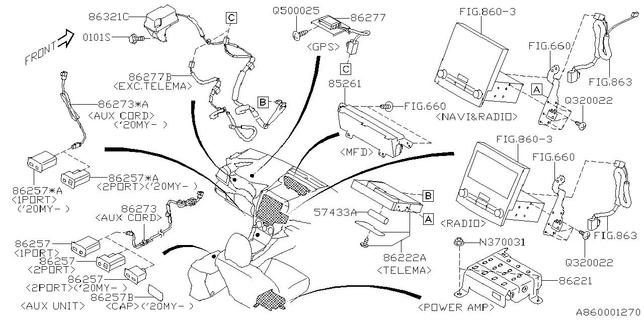 Diagram AUDIO PARTS (RADIO) for your 2023 Subaru Impreza  Sport Wagon 