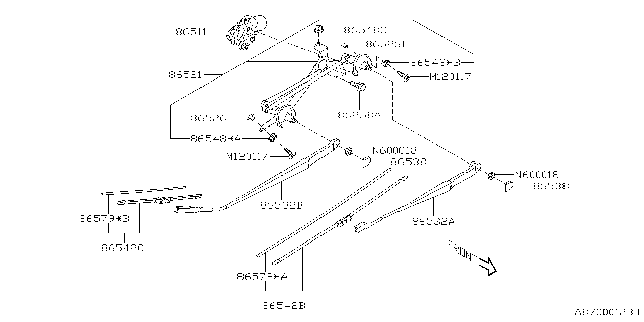 Diagram WIPER (WINDSHILDE) for your 2021 Subaru Impreza  SPORT w/EyeSight WAGON 