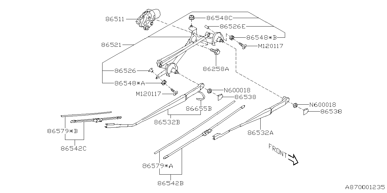 Diagram WIPER (WINDSHILDE) for your 2017 Subaru Impreza   