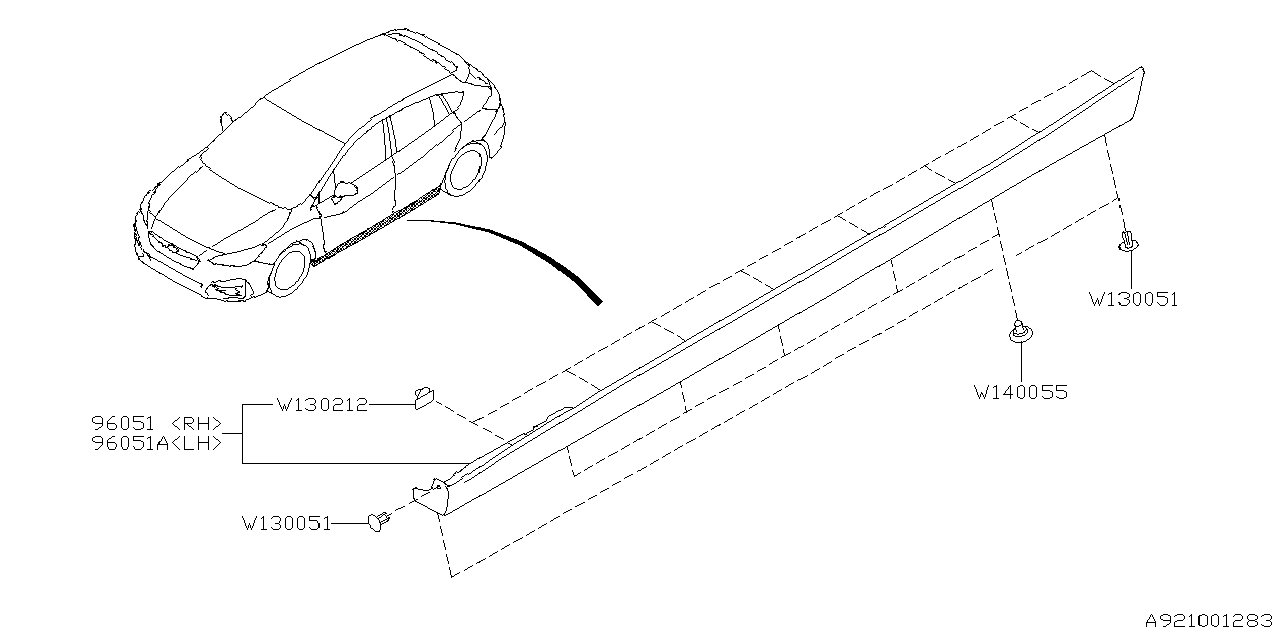 Diagram SPOILER for your 2019 Subaru Impreza 2.0L 5MT Sport Wagon 