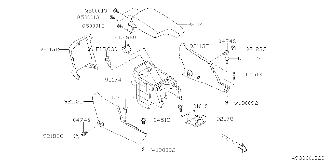 Diagram CONSOLE BOX for your 2019 Subaru Impreza   