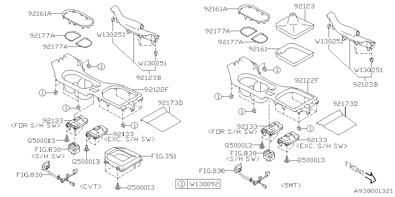 Diagram CONSOLE BOX for your 2017 Subaru Impreza 2.0L CVT Sedan 