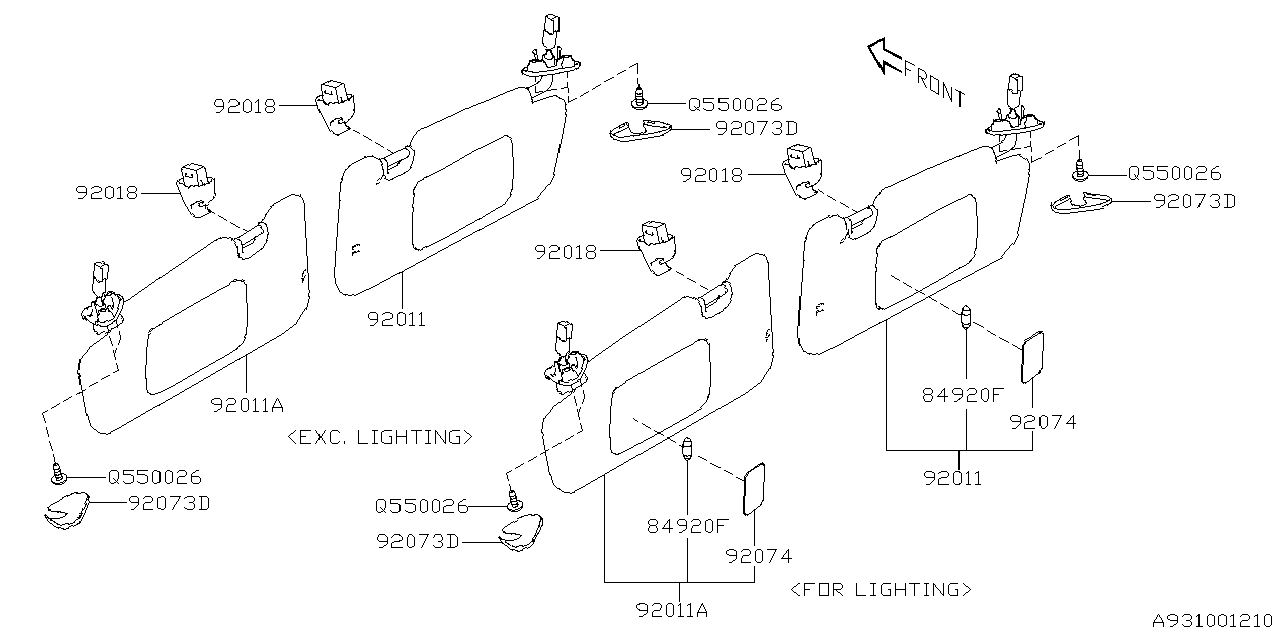 Diagram ROOM INNER PARTS for your 2012 Subaru STI  Sport SEDAN 