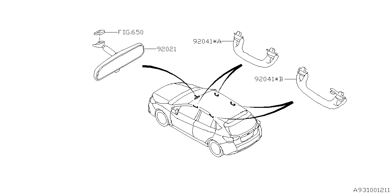 Diagram ROOM INNER PARTS for your 2004 Subaru Impreza 2.5L 5MT TS Wagon 