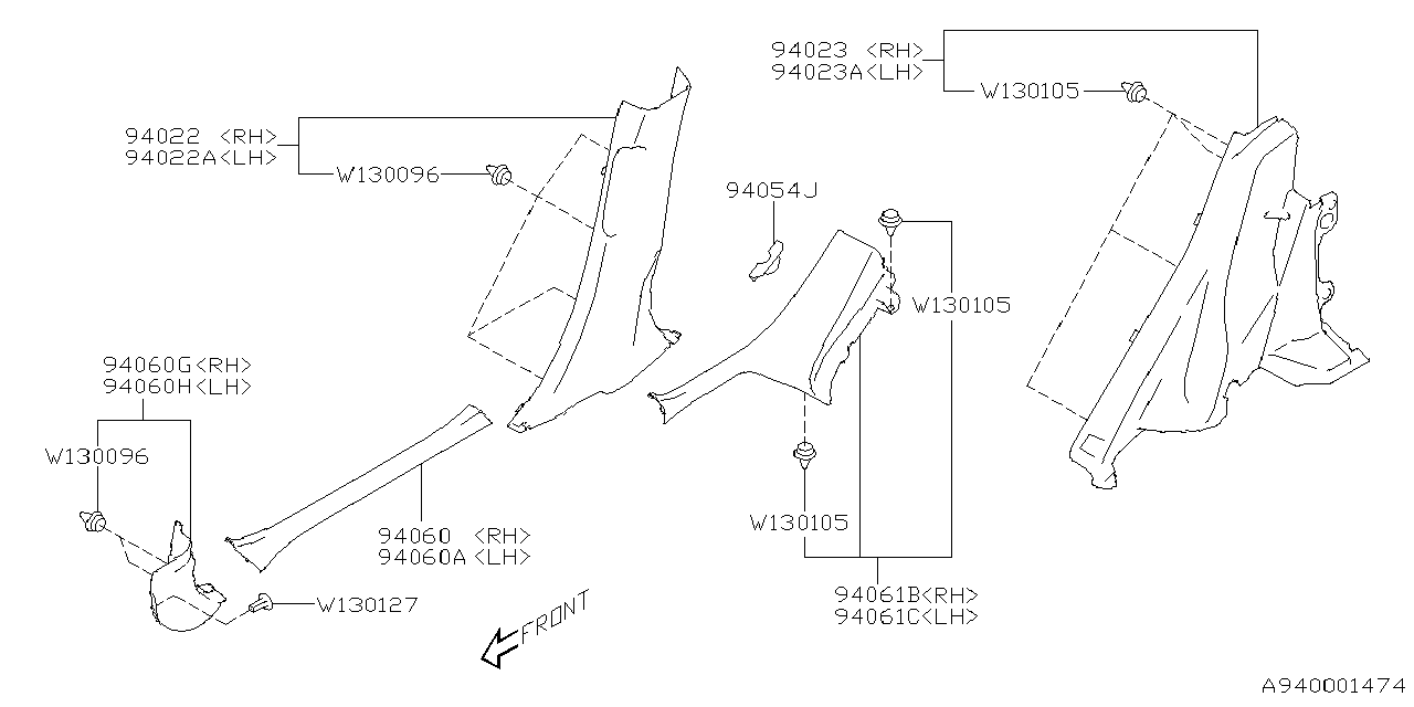 Diagram INNER TRIM for your 2014 Subaru Forester   