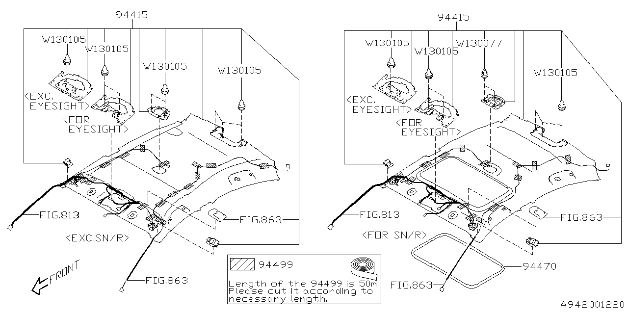 Diagram ROOF TRIM for your Subaru