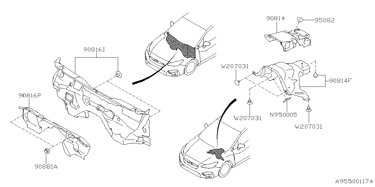 Diagram FLOOR INSULATOR for your 2019 Subaru Impreza  PREMIUM w/EyeSight SEDAN 