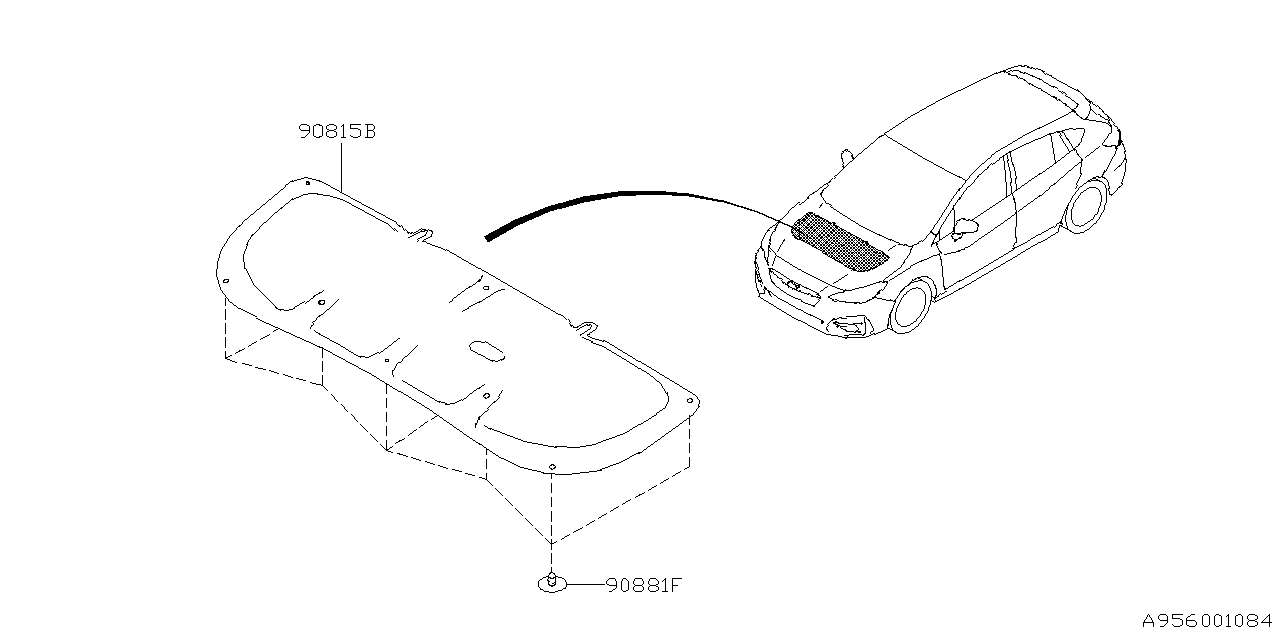 Diagram HOOD INSULATOR for your 2017 Subaru Impreza  LIMITED w/EyeSight WAGON 