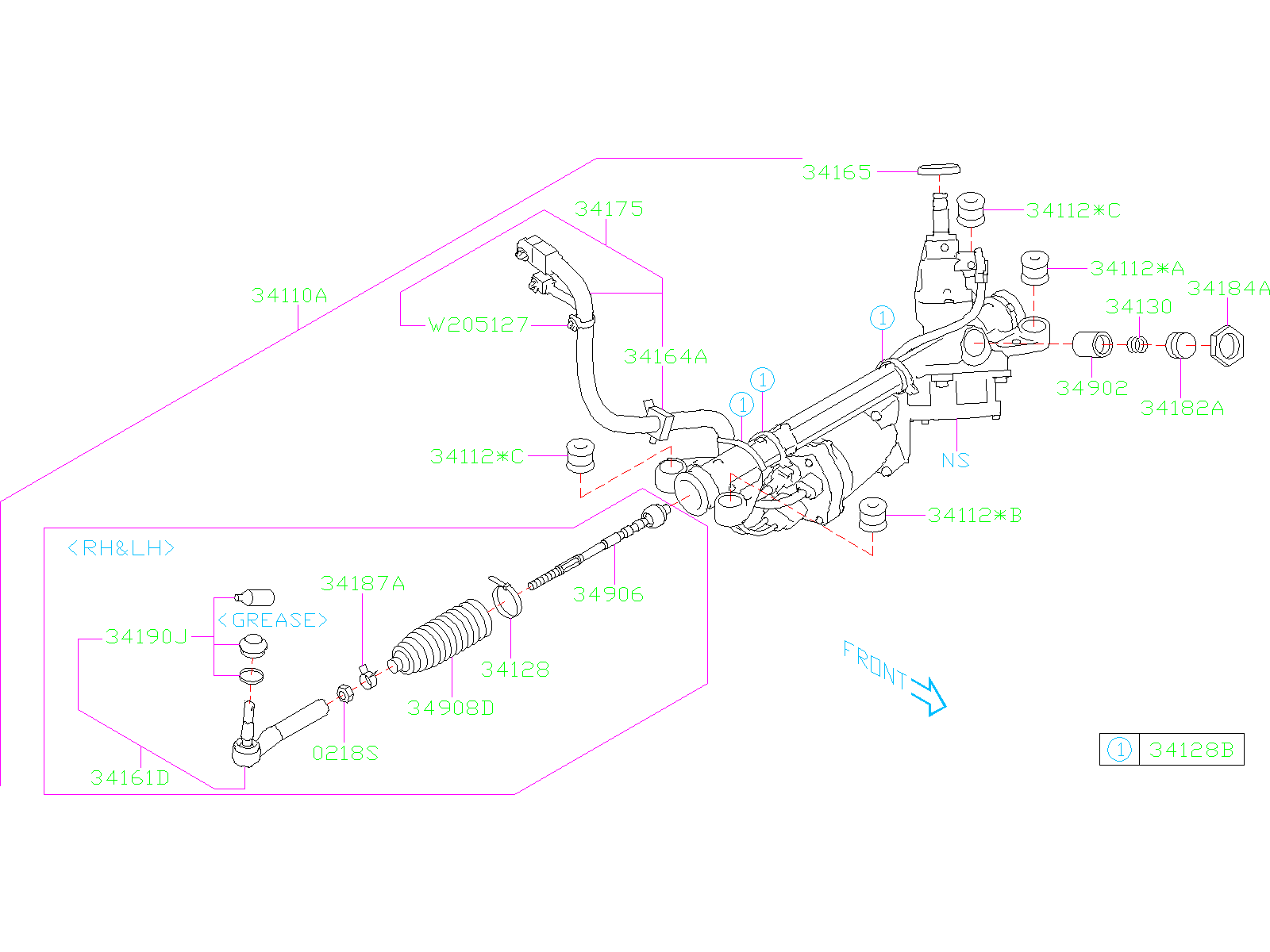 2020 Subaru Forester Limited Spring Gear Box. Spg Rack Guide Eps 