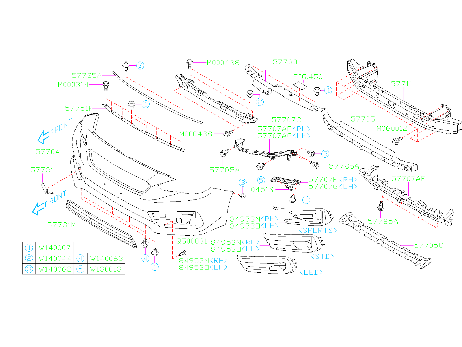 2022 Subaru Impreza Bumper Cover (Front) - 57704FL11A - Genuine Subaru Part