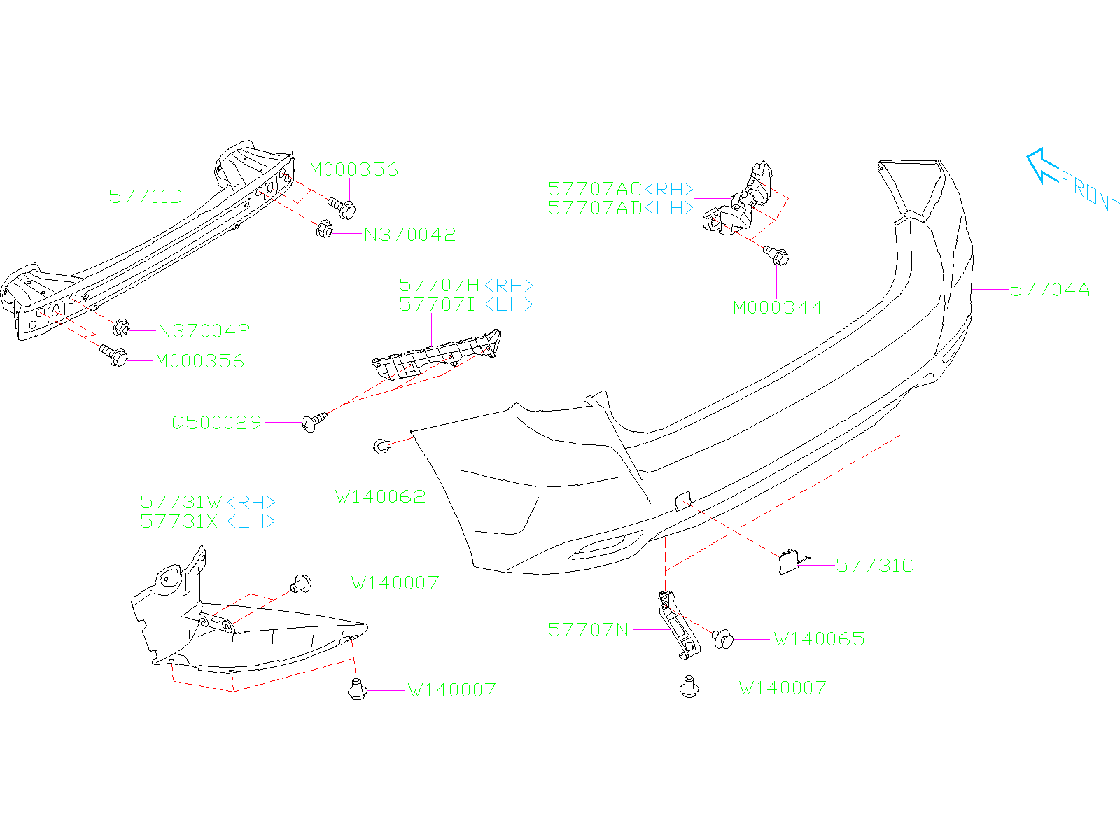 2019 Subaru Forester Bracket Bumper Side. Bracket SD 4D SIA. (Left ...