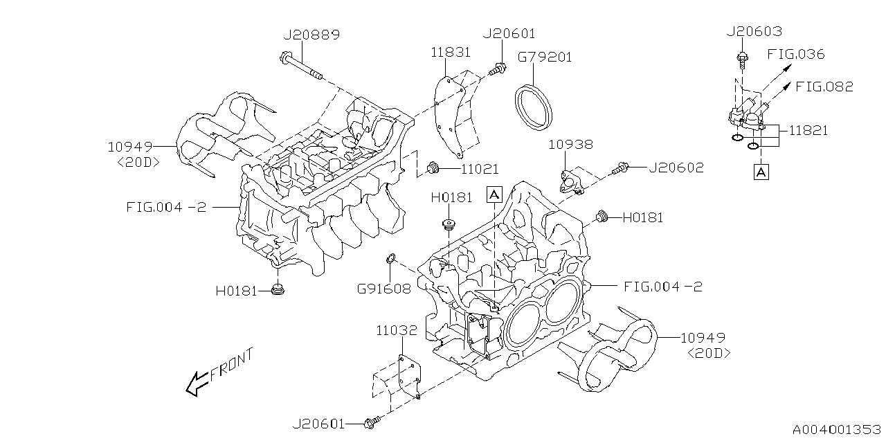 Diagram CYLINDER BLOCK for your 2011 Subaru WRX   