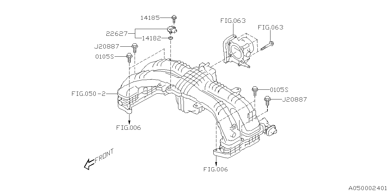 Subaru Impreza Fuel Tank Pressure Sensor. Manifold Absolute - 22627AA580  Nate Wade Subaru 