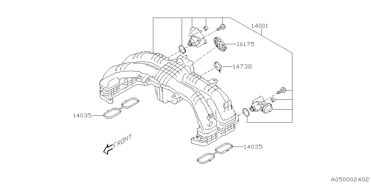 Diagram INTAKE MANIFOLD for your 2018 Subaru Impreza   