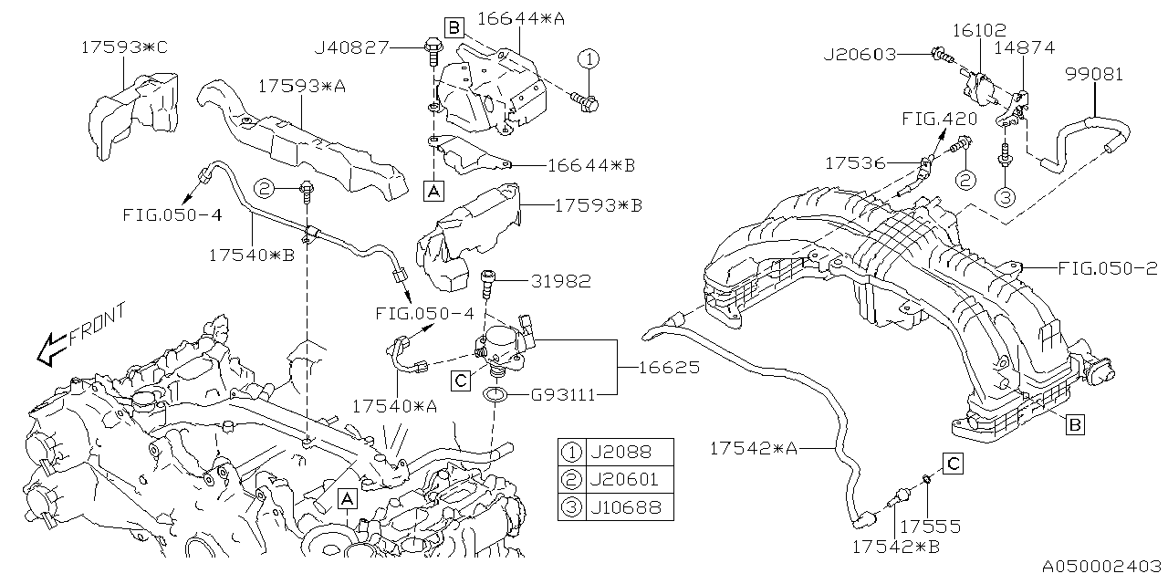 Diagram INTAKE MANIFOLD for your Subaru