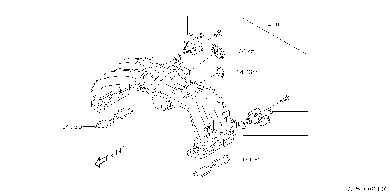 Diagram INTAKE MANIFOLD for your 2018 Subaru Impreza   