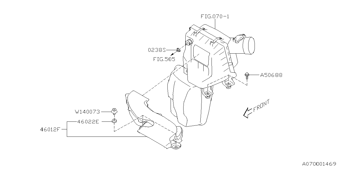 Diagram AIR CLEANER & ELEMENT for your 2022 Subaru Impreza  Wagon 