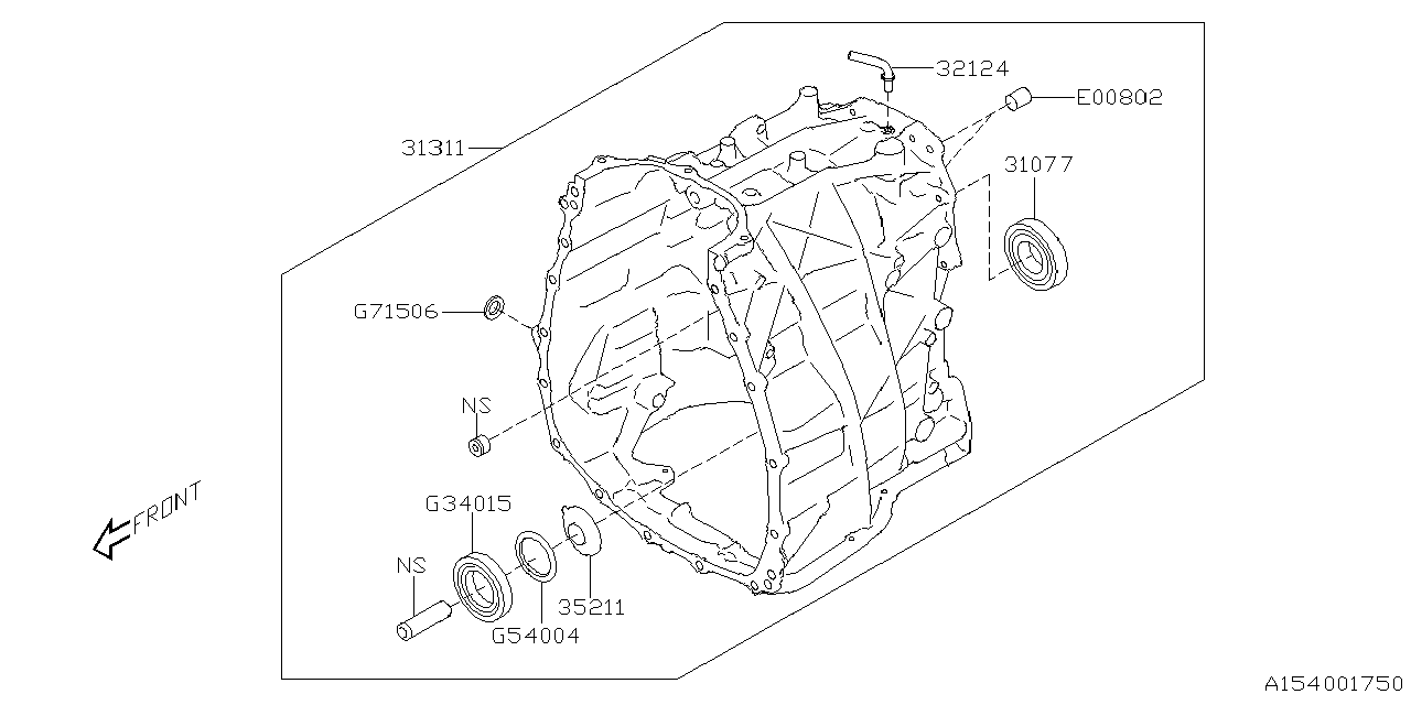 Diagram AT, TRANSMISSION CASE for your 2021 Subaru Ascent   