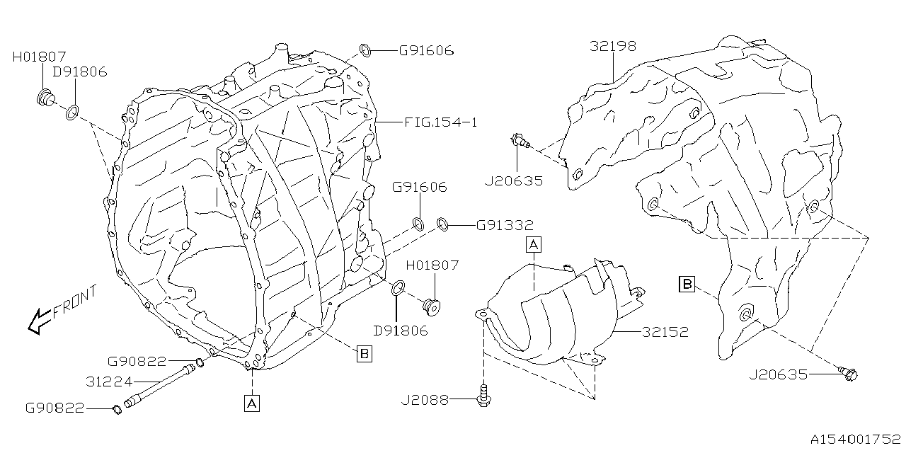 Diagram AT, TRANSMISSION CASE for your 2024 Subaru Impreza  RS w/EyeSight 