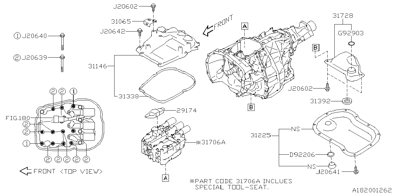 Diagram AT, CONTROL VALVE for your 2012 Subaru WRX SEDAN  