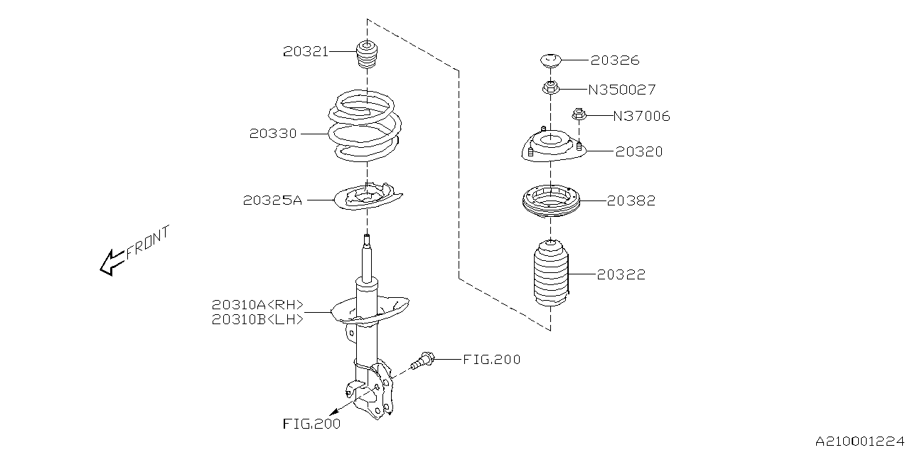 Diagram FRONT SHOCK ABSORBER for your 2025 Subaru Impreza  SPORT w/EyeSight 