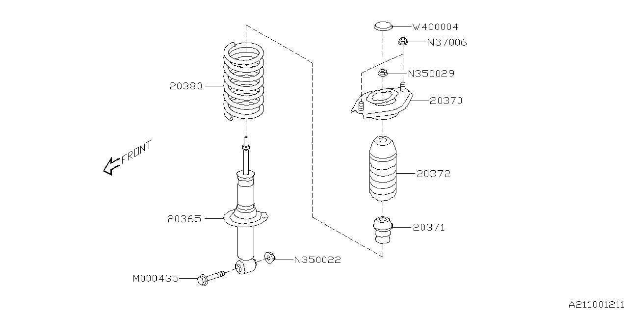 Diagram REAR SHOCK ABSORBER for your Subaru Impreza  