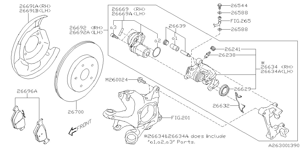 Diagram REAR BRAKE for your 2003 Subaru STI   