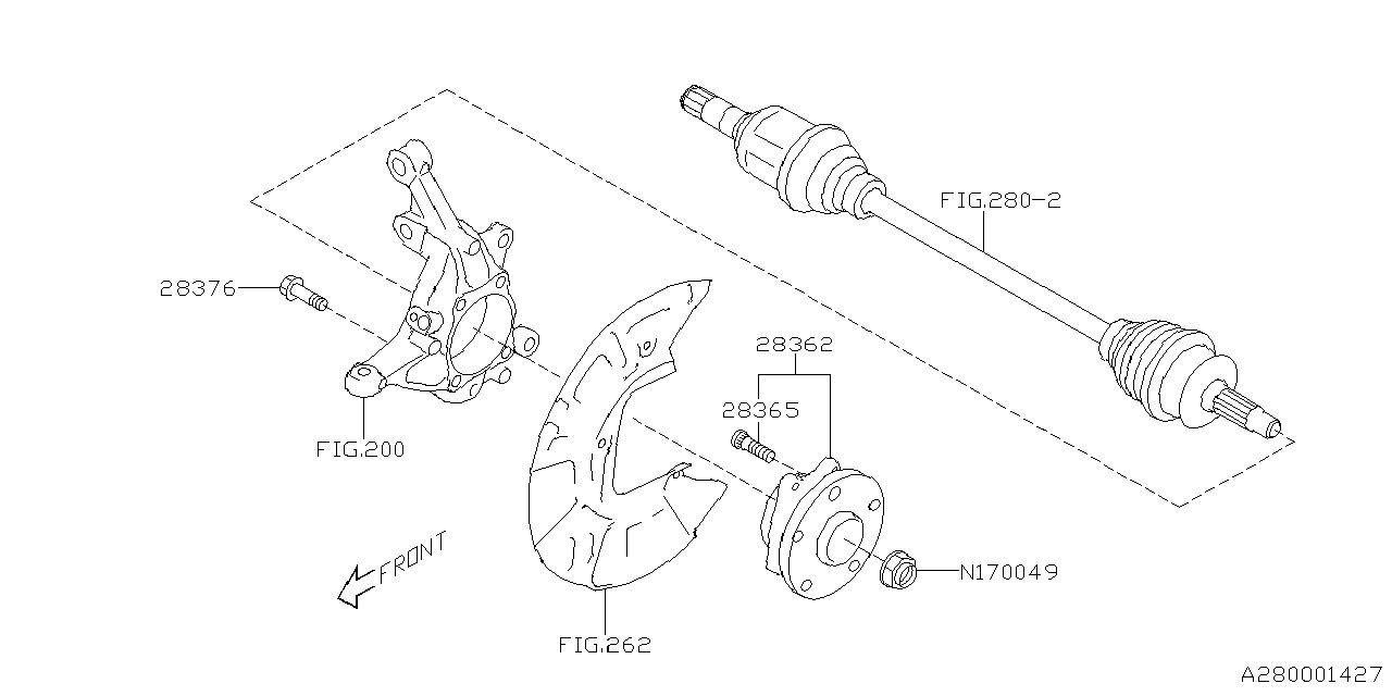 Diagram FRONT AXLE for your 2024 Subaru Impreza   