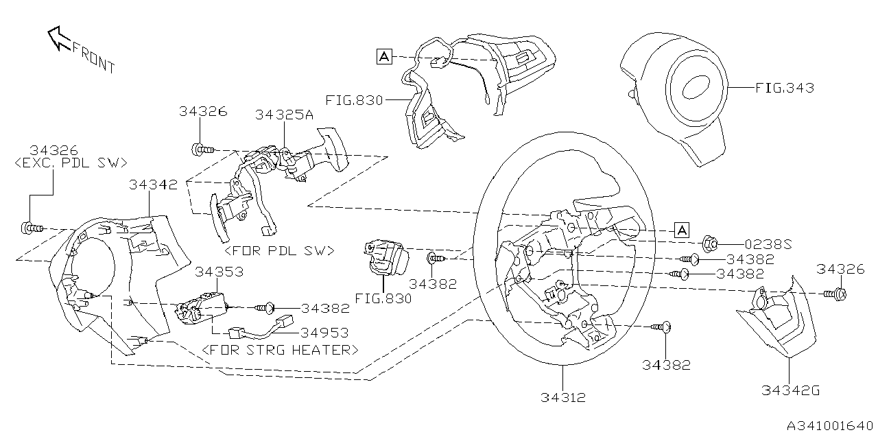 Diagram STEERING COLUMN for your 2004 Subaru Impreza   