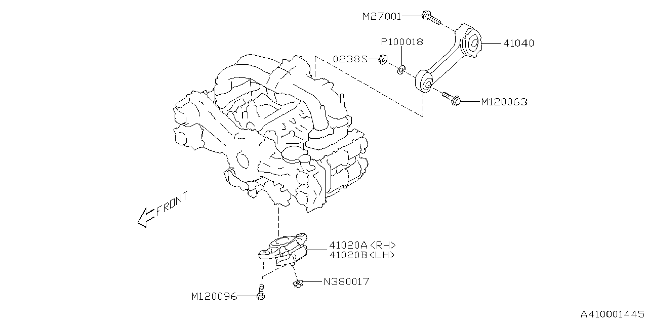 Diagram ENGINE MOUNTING for your 2024 Subaru Impreza   