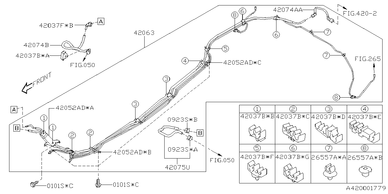 Diagram FUEL PIPING for your 1995 Subaru Impreza  LX Wagon 