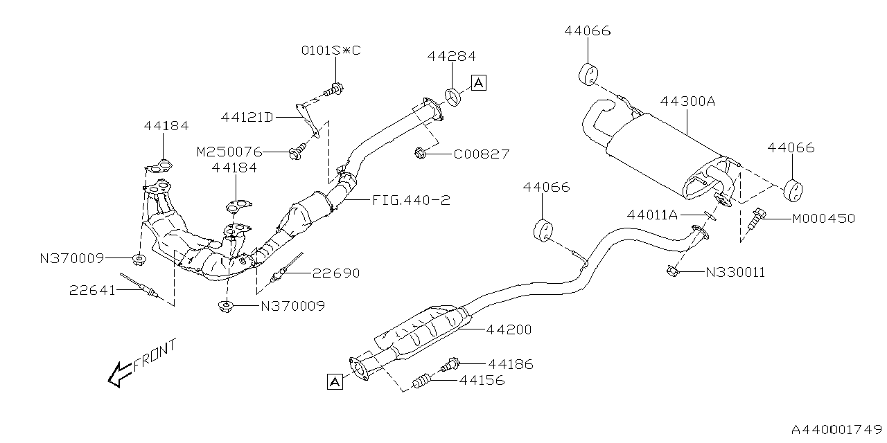 Diagram EXHAUST for your 2010 Subaru Legacy   