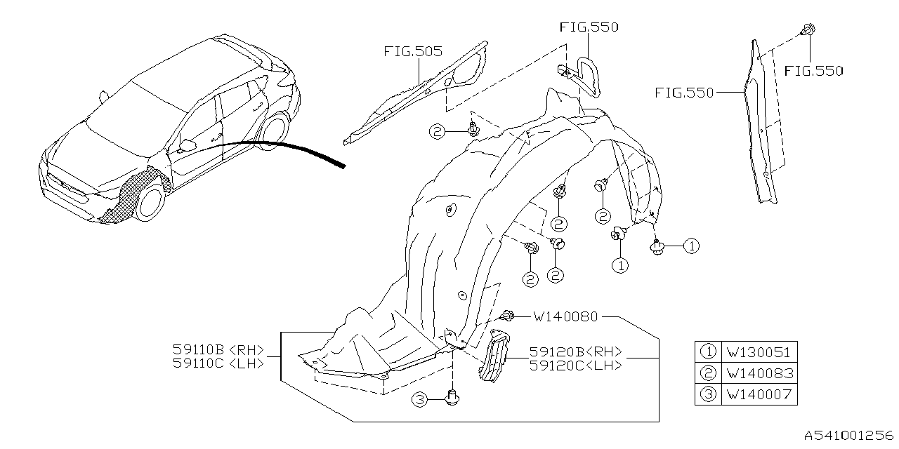 Subaru Crosstrek Wilderness Es S Fender Liner Fender Splash Shield Radiator Support