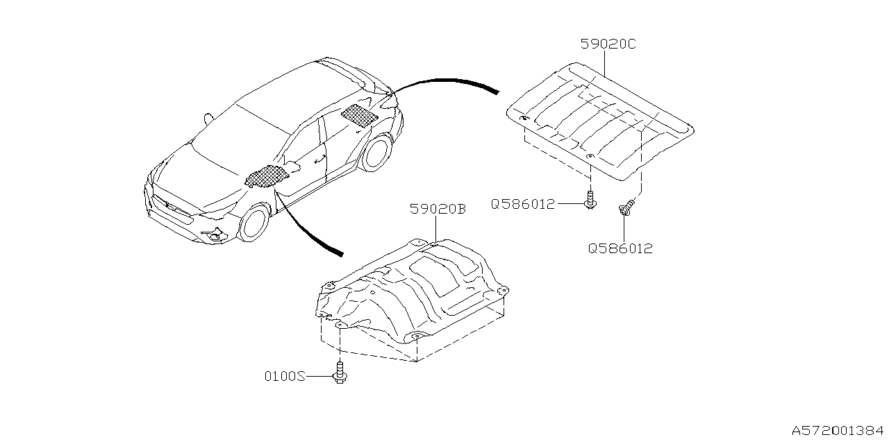 Diagram UNDER COVER & EXHAUST COVER for your 2020 Subaru Impreza   