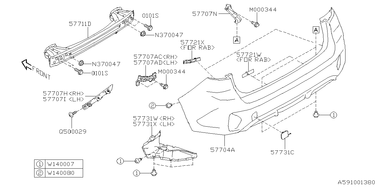 Diagram REAR BUMPER for your 2022 Subaru Crosstrek   