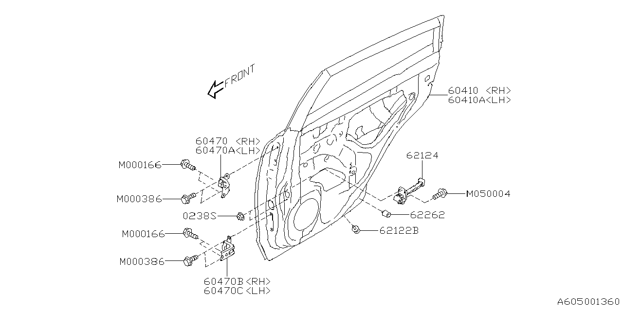 Subaru Impreza Stopper Rubber. Stopper Door D17X14. FRONT - 62262AN000 ...