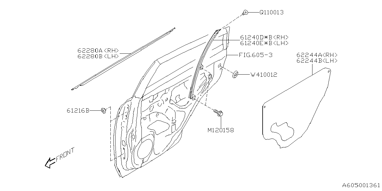 Diagram FRONT DOOR PANEL & REAR(SLIDE)DOOR PANEL for your 2005 Subaru Legacy 2.5L TURBO 5AT GT LIMITED(OBK:XT) SEDAN 