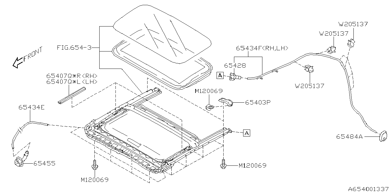 Diagram SUN ROOF for your Subaru Impreza  