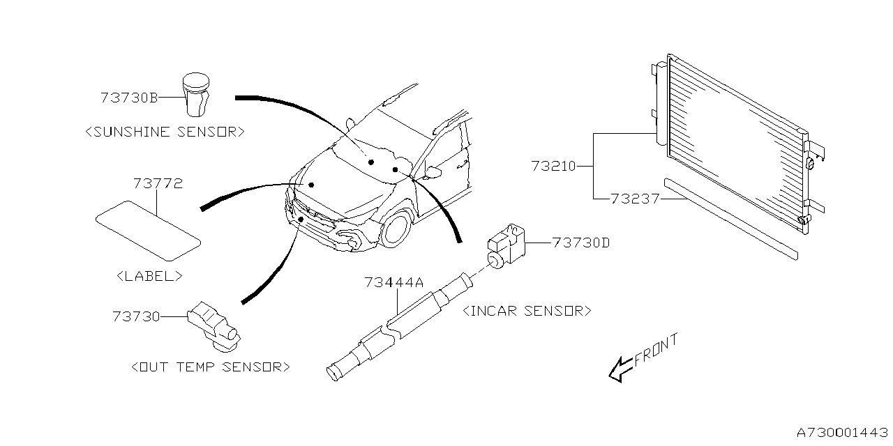 Diagram AIR CONDITIONER SYSTEM for your 2013 Subaru STI   