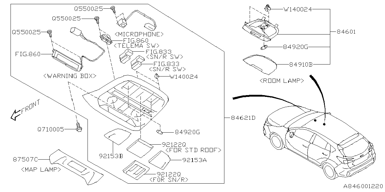 Diagram LAMP (ROOM) for your 2014 Subaru Crosstrek   