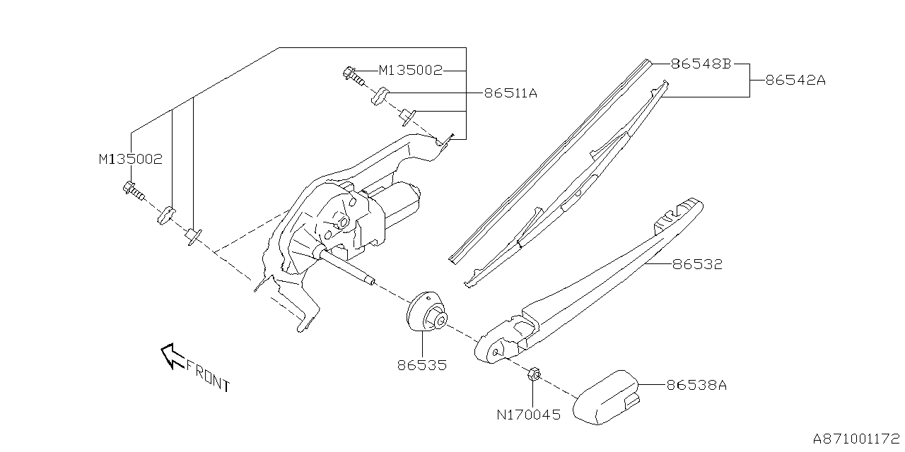 Diagram WIPER (REAR) for your 2002 Subaru Legacy   