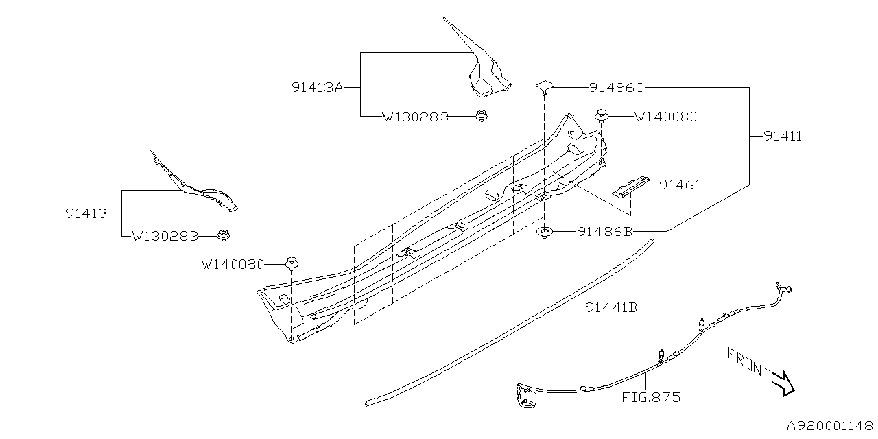 Diagram COWL PANEL for your 2012 Subaru Impreza   