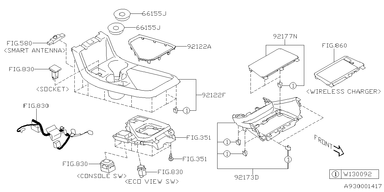 Diagram CONSOLE BOX for your 2015 Subaru Legacy   